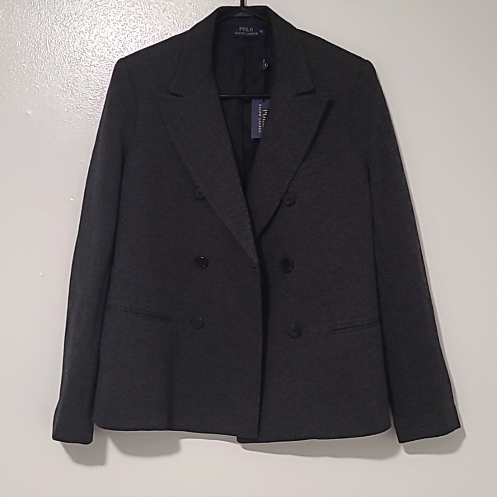 Blazer Polo Ralph Lauren Cotton-Wool Herringbone Womens  Size 10